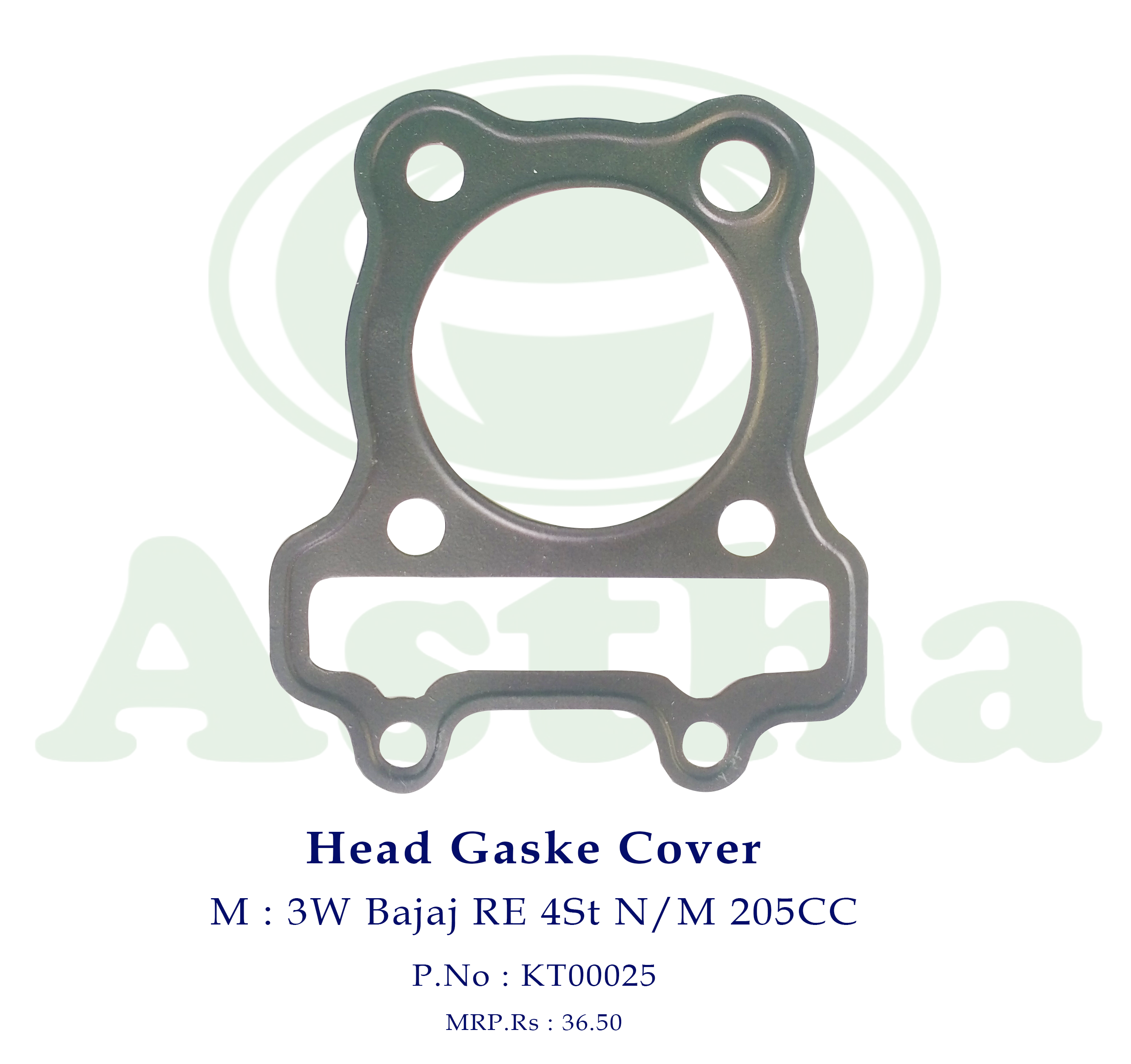 Gasket Head Cover (Metal-Black) 3W Bajaj  205cc RE 4St N/M